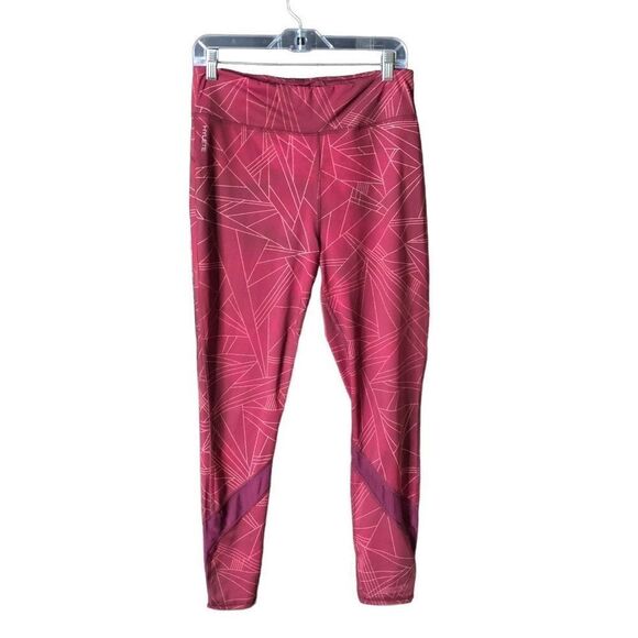Hylete Motiv II Vent Leggings Size XL Marble Burgundy - Picture 1 of 9
